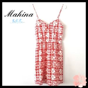 ♥️ Mahina: Size: S/ Red & White Floral A-line dress